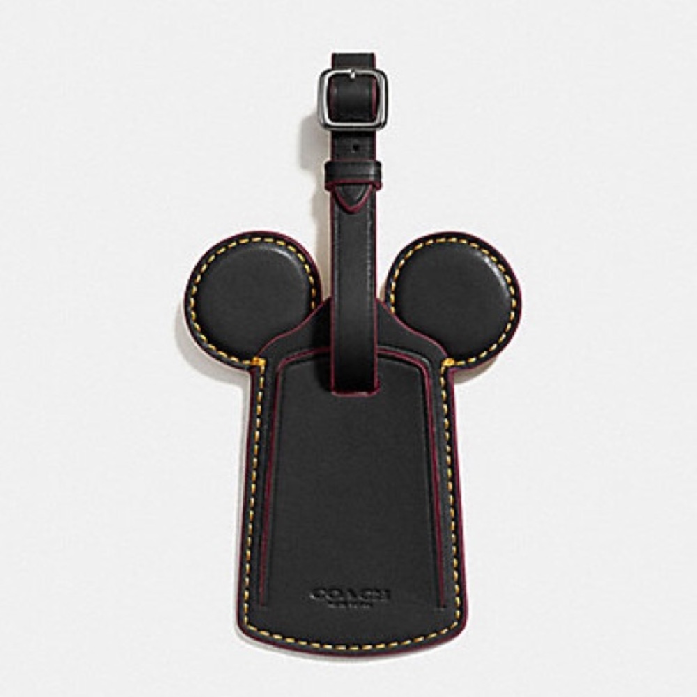NWT COACH Disney Mickey Ears Luggage Tag - Black